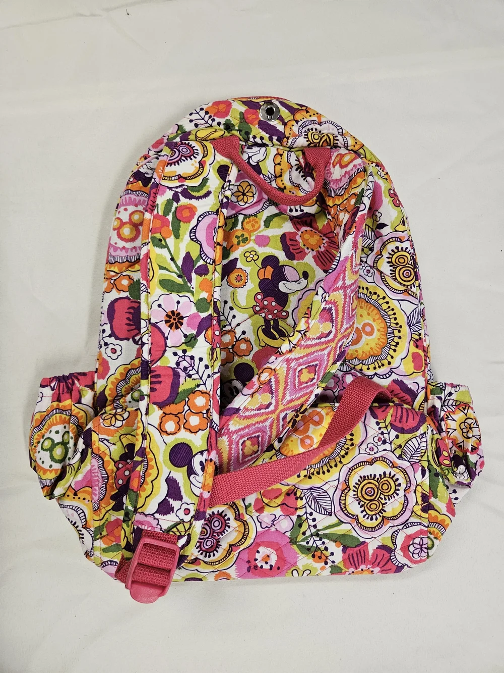 Disney Vera Bradley Campus Backpack Bouncing Bouquet Mickey Minnie Pink Floral